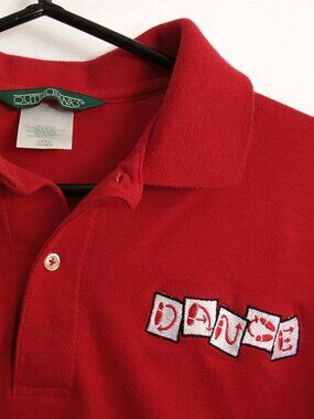 Men's Large Red Custom Embroidered Outer Banks "DANCE" Polo Shirt